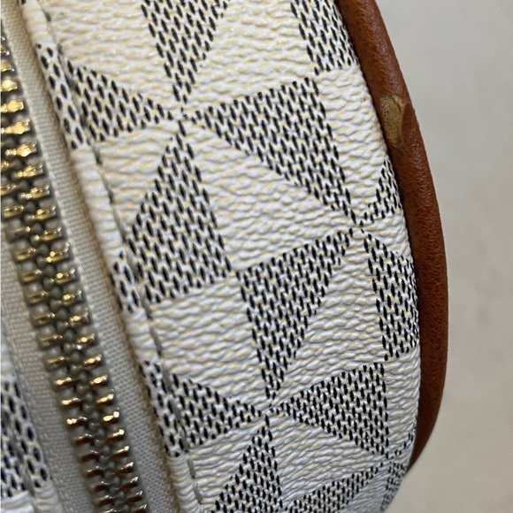 Geometric Patterned Mini Backpack with Brown Accents - Picture 9 of 11